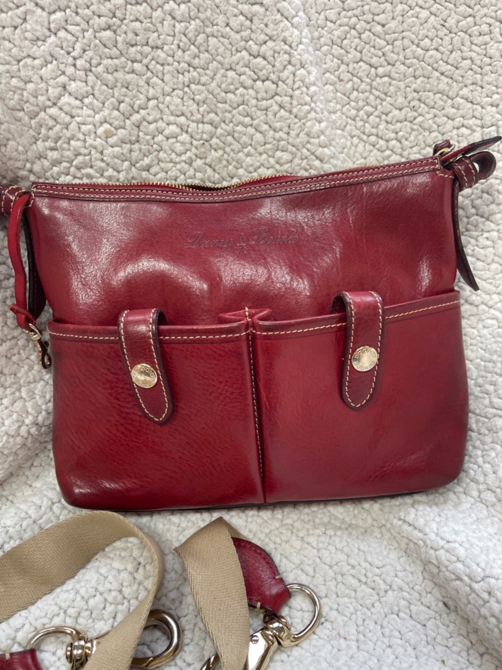 Dooney & Bourke Florentine Vacchetta Leather Saddle Messenger Crossbody Bag